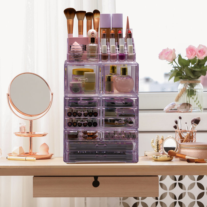 Sorbus Cosmetic Makeup And Jewelry Storage Case Tower Display Organizer